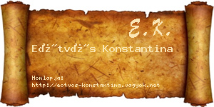 Eötvös Konstantina névjegykártya